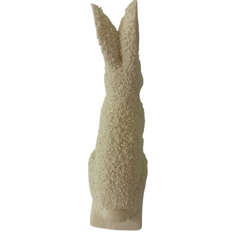 Vtg Dept 56 Textured Bunny Rabbit‎ Bisque Figurine White 1990 Easter Spring 4